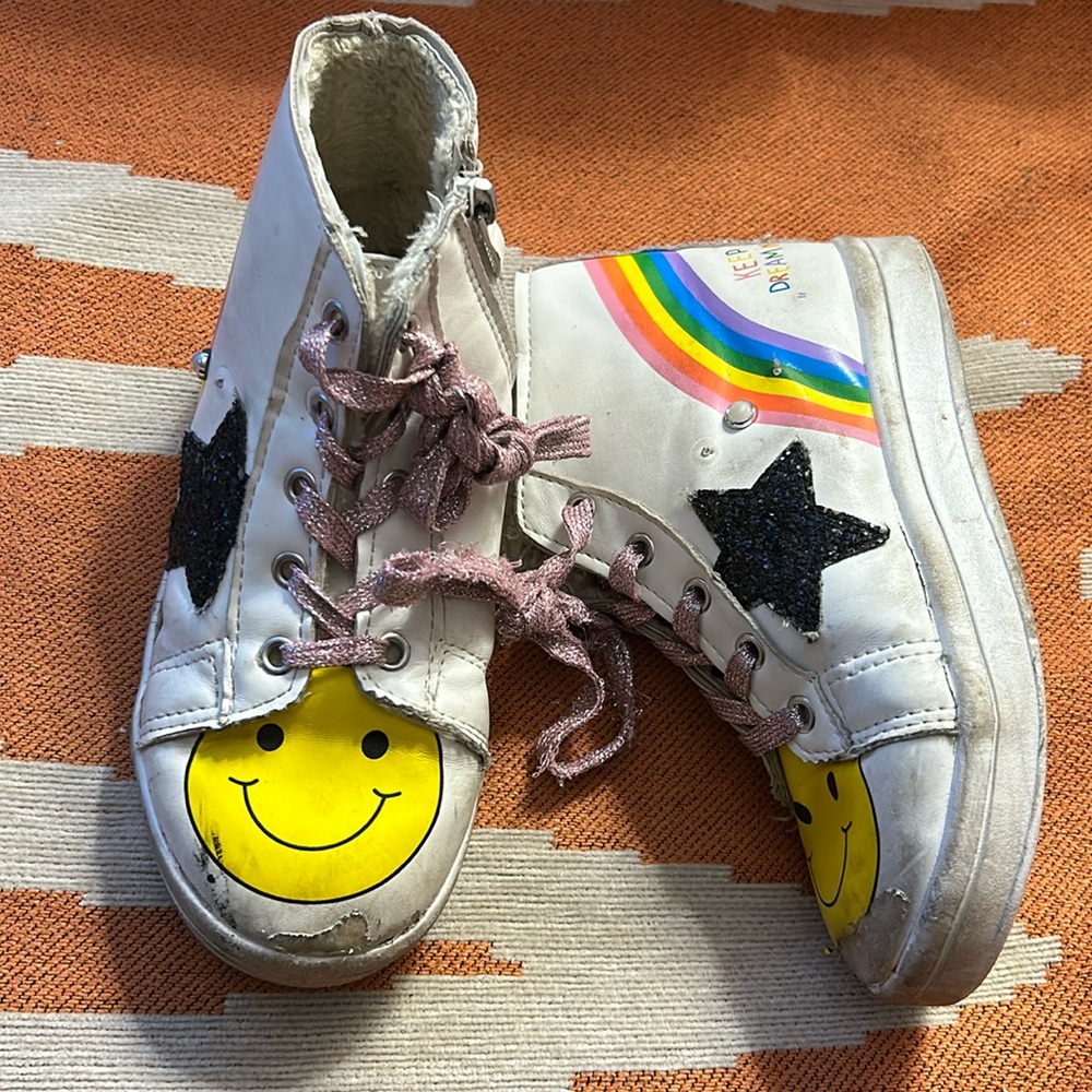 Lola + the boys smiley high top sneakers